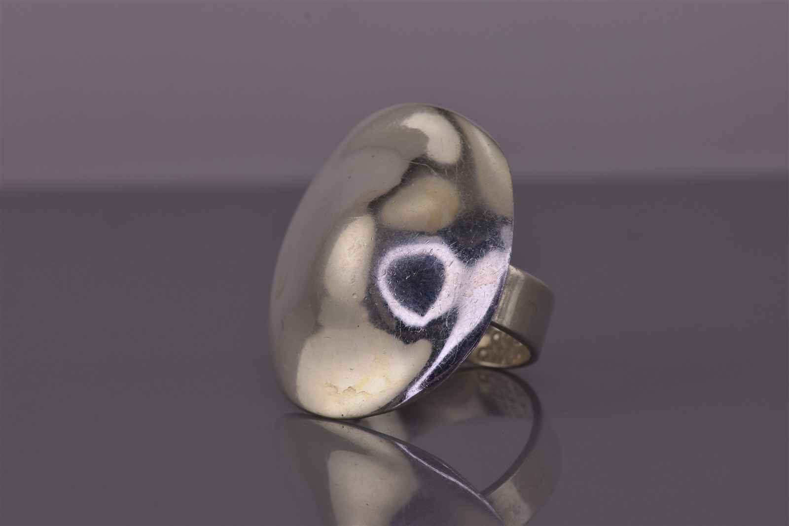 Dominque Dinouart DDD Sterling Silver 28mm Organic Disk Band Ring Mex 925 Sz: 7