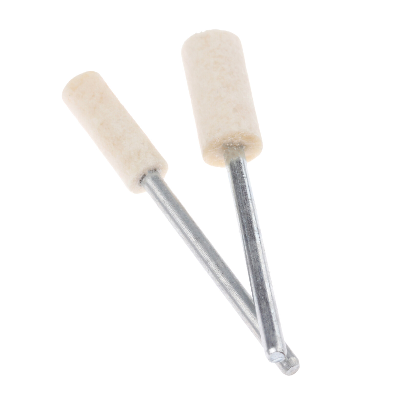 12x White Silver Cylindrical Wool Polishing Grinding Head 2.35mm 1/10 inch Tool
