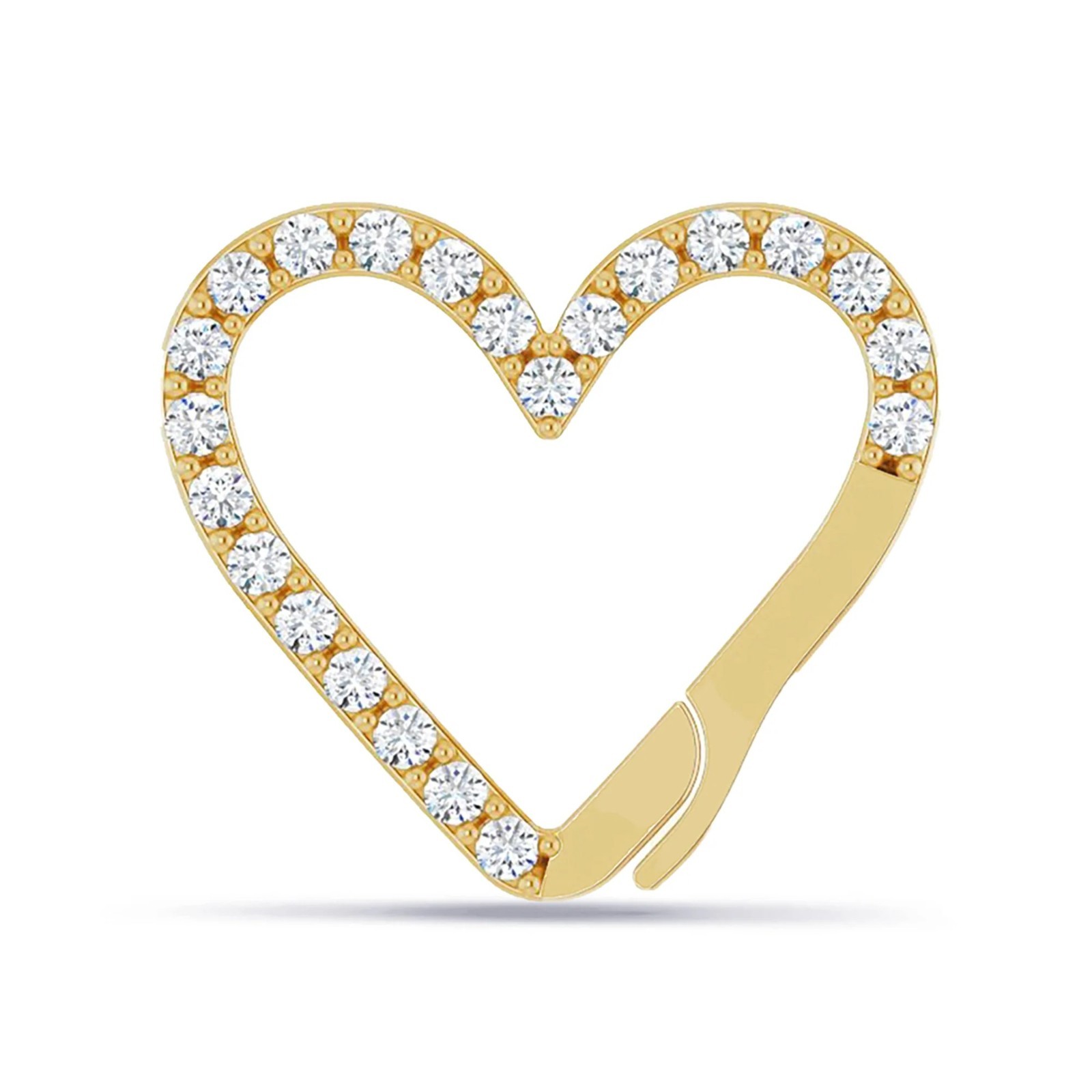 Lab Created Moissanite Heart Charm Pendant for Necklace 925 Silver Gift Charm