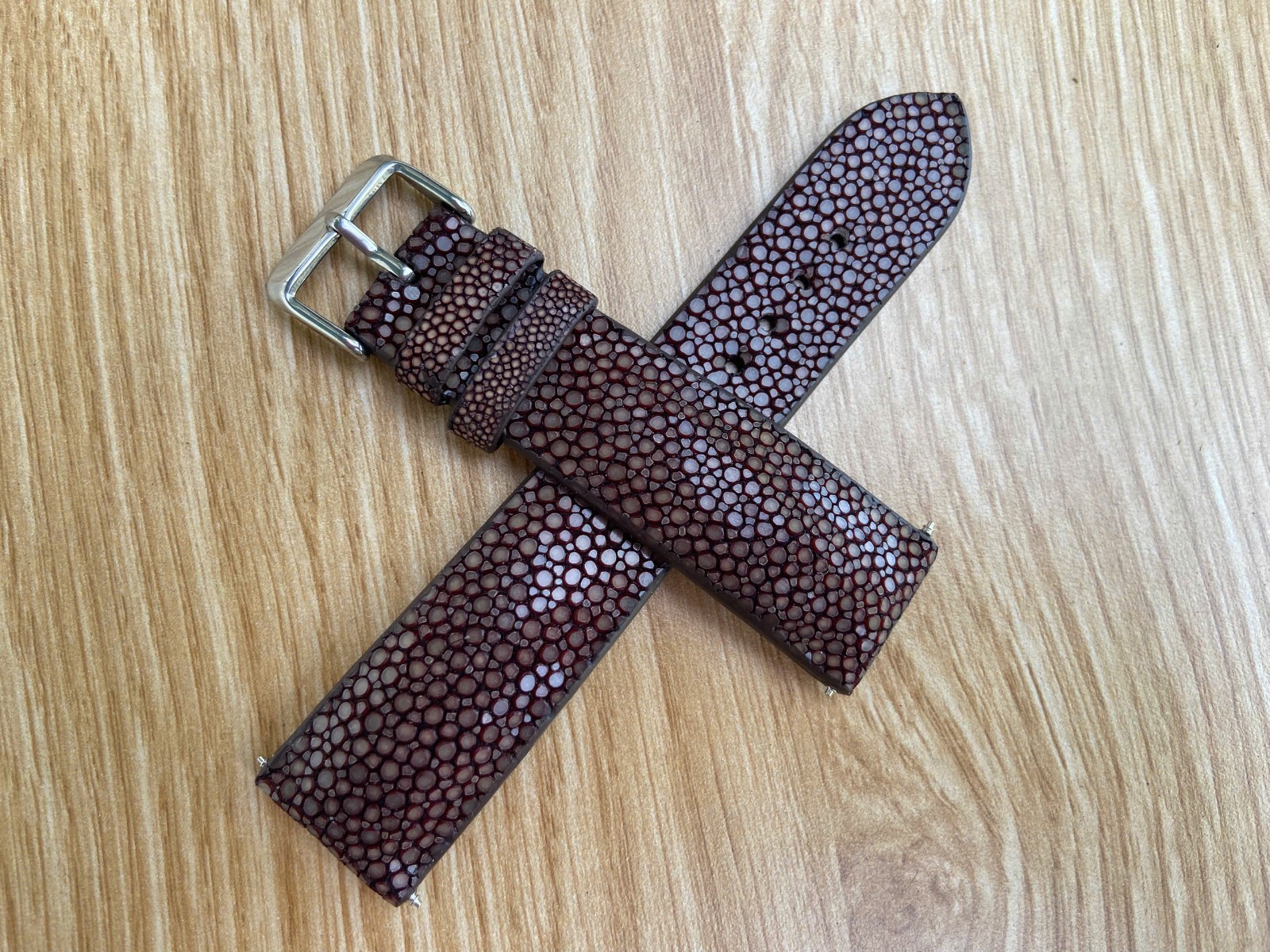 Brown Stingray Leather Watch Strap Band 14 16 17 18 19 20 21mm 22mm 23 24mm 26mm