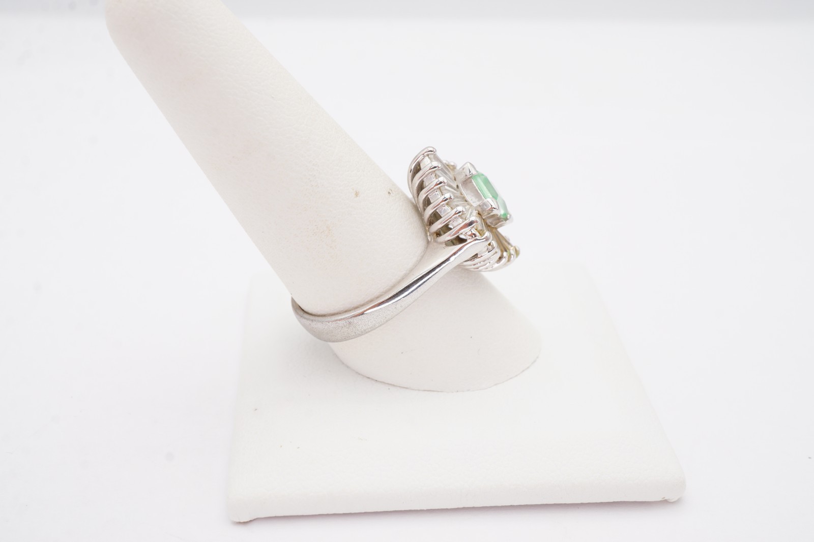 Sterling Silver 925 Lab-Created Green Spinel CZ Ring Size 10