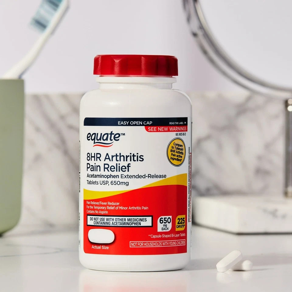 Equate 8 Hr Arthritis Pain Relief, 680mg Acetaminophen ER, 225 Ct, 2 Pack