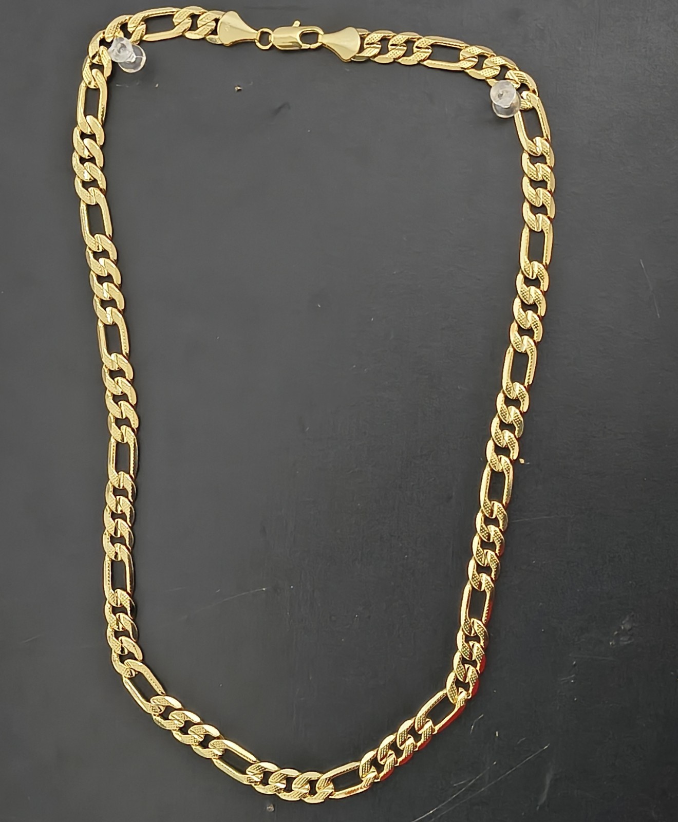 9mm 24in 14k Gold Plated Italian Figaro Necklace