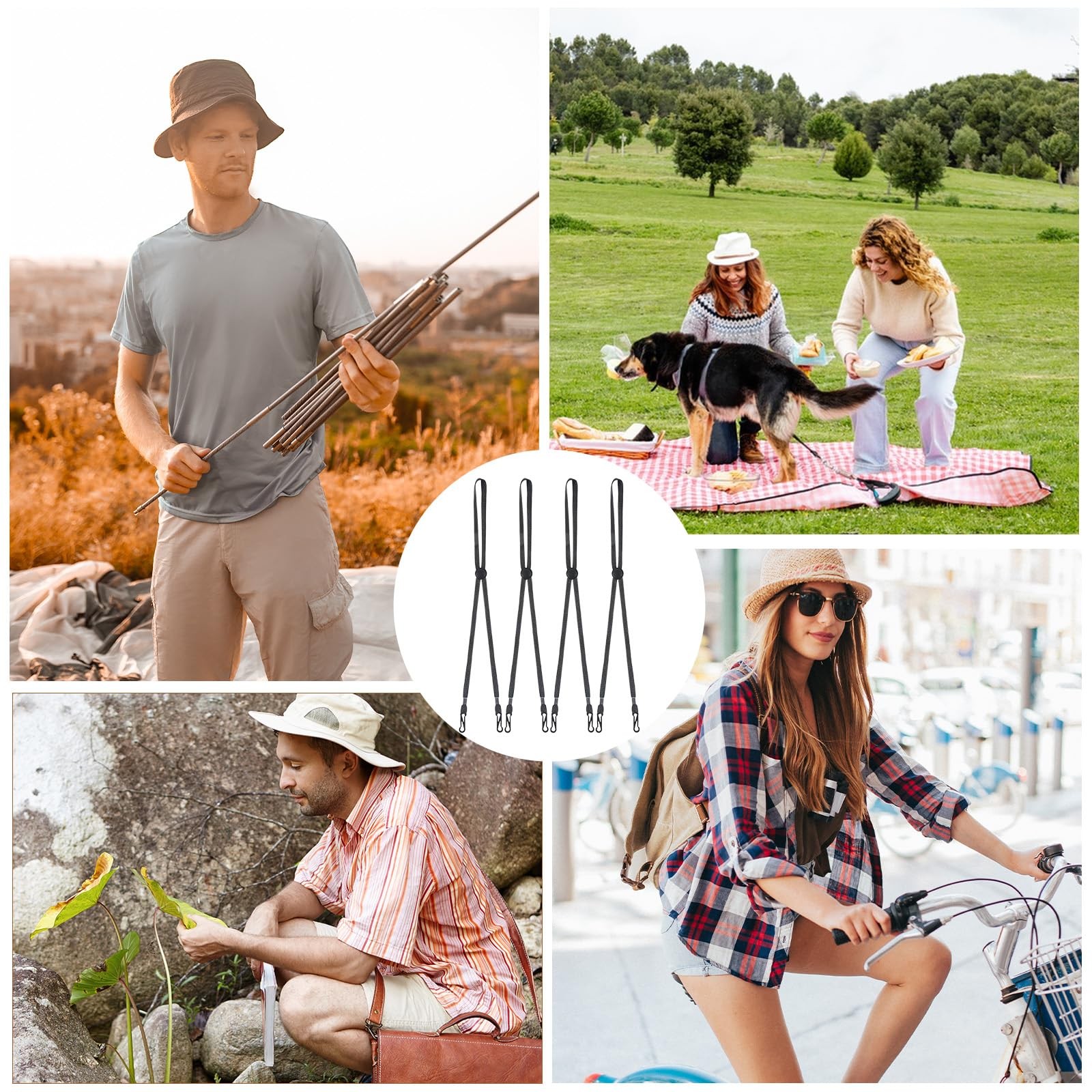 5 Pcs Adjustable Hat Strap, Elastic Hats Removable Chin Cord Windproof AntiLo…