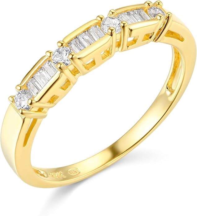 2.75 Ct Round 14K Yellow Gold Created Diamond Engagement Ring Set Matching Band