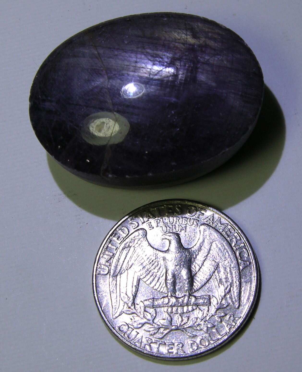 176.00ct India 100% Natural Star Ruby Sapphire Cabochon Gemstone 35.20g 34.00mm
