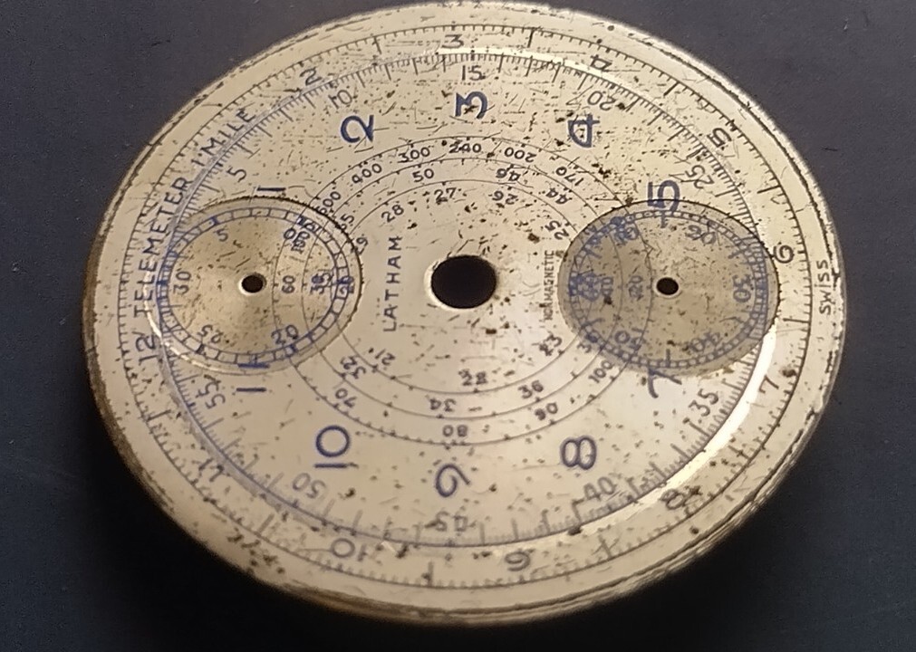 Vintage LATHAM chronograph dial