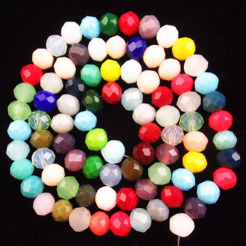 1Strand 6x5mm Faceted Multicolor Crystal Rondelle Loose Bead 15.5inch SJTZ8