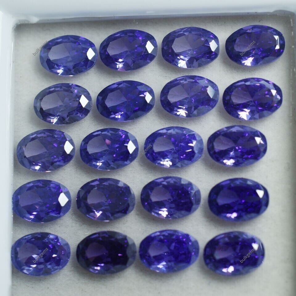 21 Pcs Natural Certified Tanzanite Purple Oval Shape Loose Gemstone 7×5 MM Lot