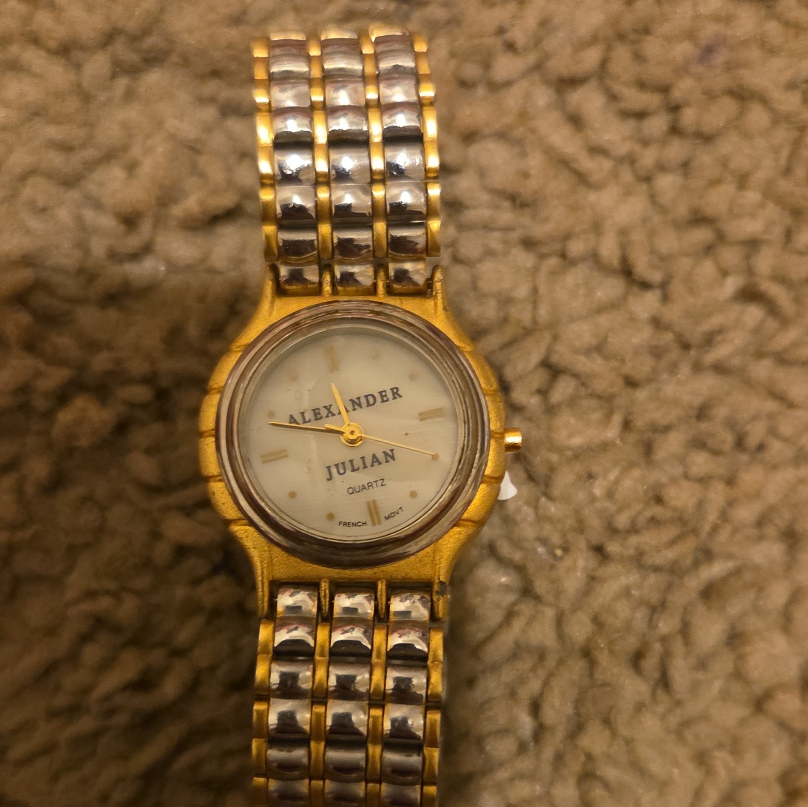 Alexander Julian Women’s Quartz Two-Tone Bracelet Watch White Dial Round