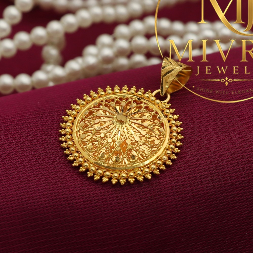 22K Gold Seal Truthful Lariat Pendant 7.42g Stylish Groom Gift Luxury Jewelry