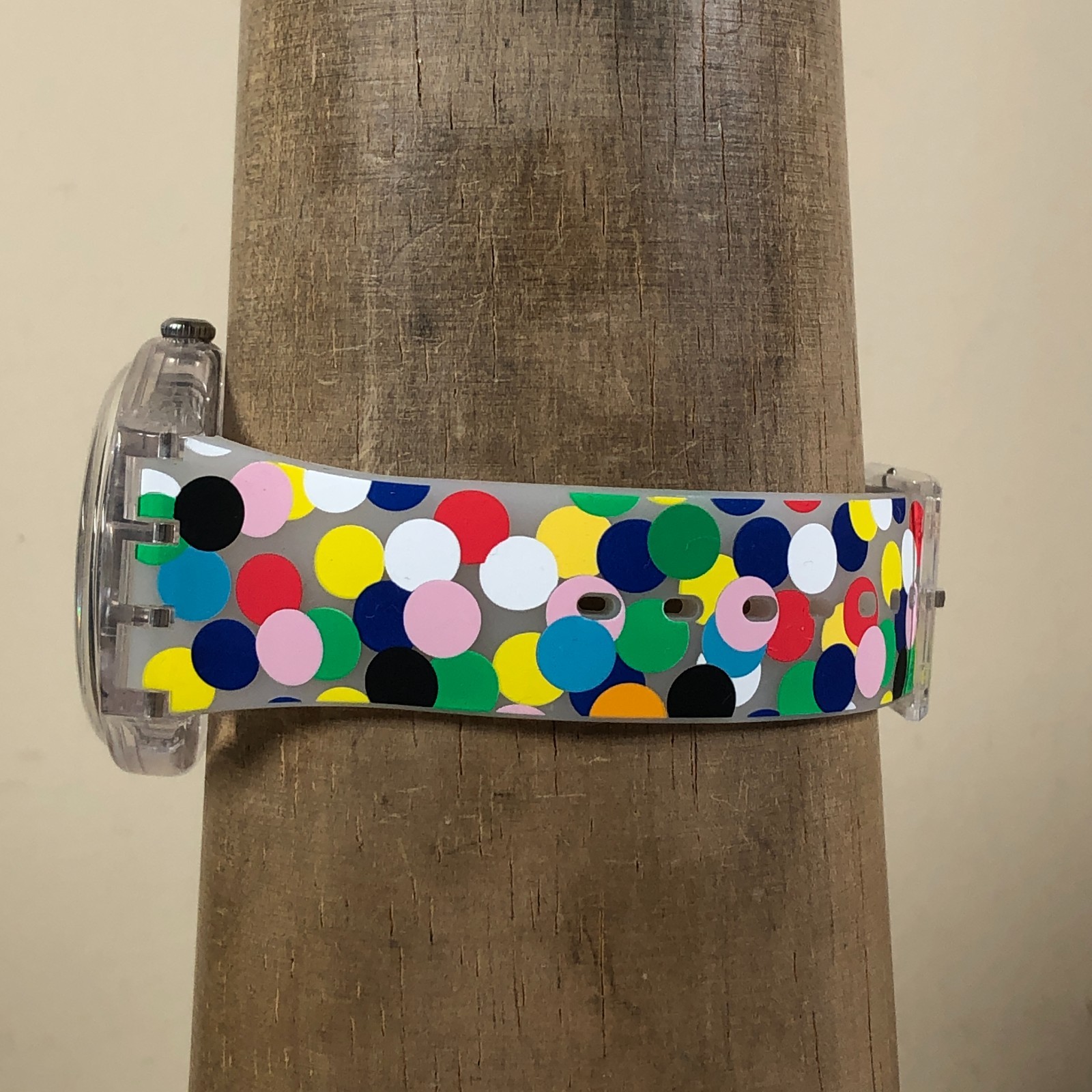 Swatch Unisex Dress Skeleton Dial Spot The Dot Plastic Band Quartz 40mm Watch 8″
