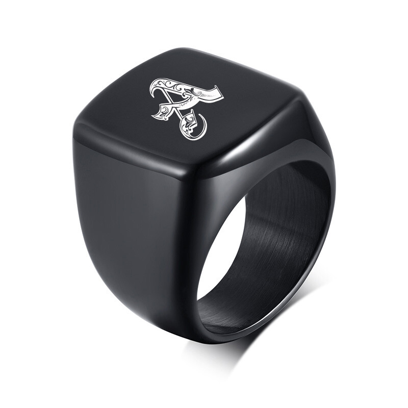 Personalized Engrave Men Ash Urn Ring Memorial Cremation Initials Stailess Steel
