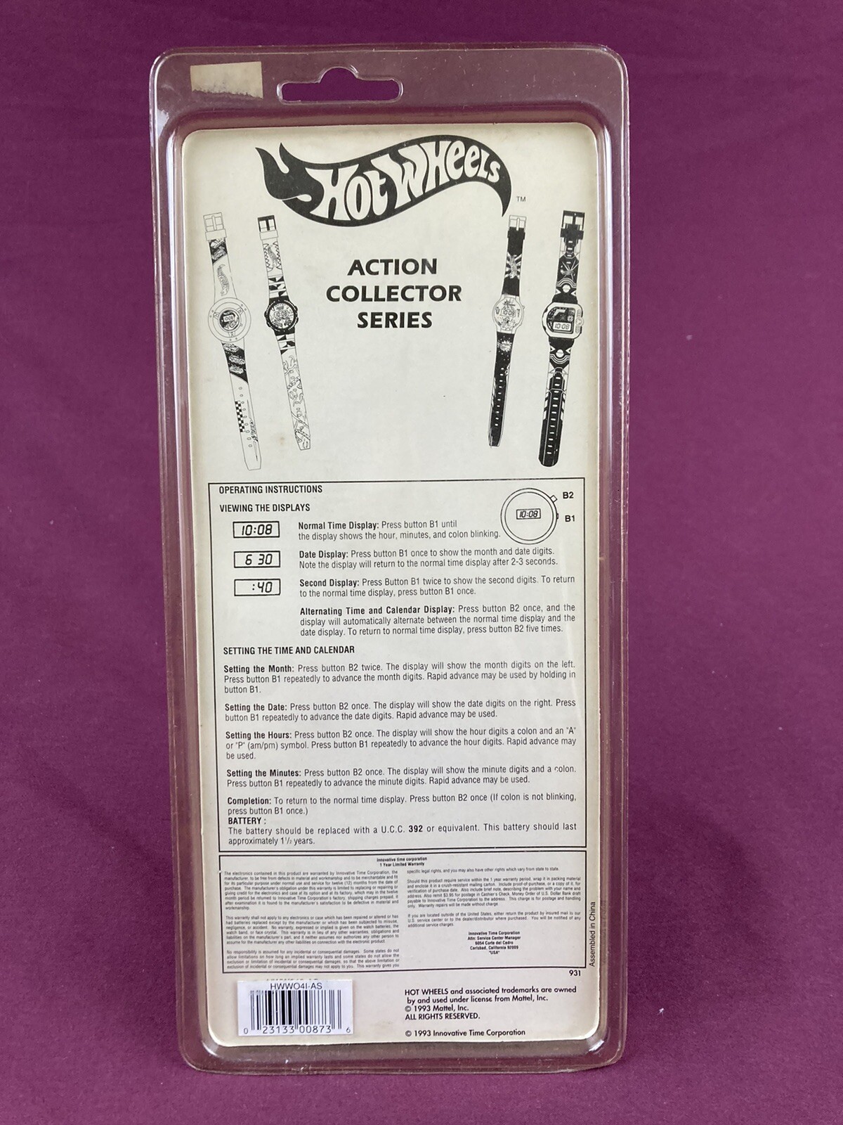 Vintage Hot Wheels 25th Anniversay Digital Wrist Watch Battle Streex Band NIB