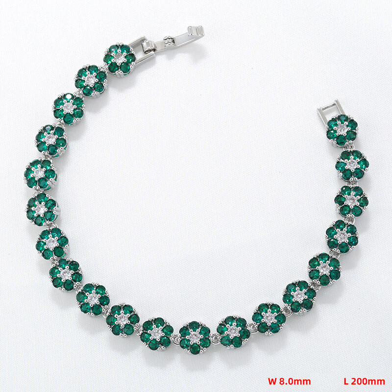 Charm Colorful Flower Tennis Chain Necklace Bracelet Jewelry Women Girl Choker