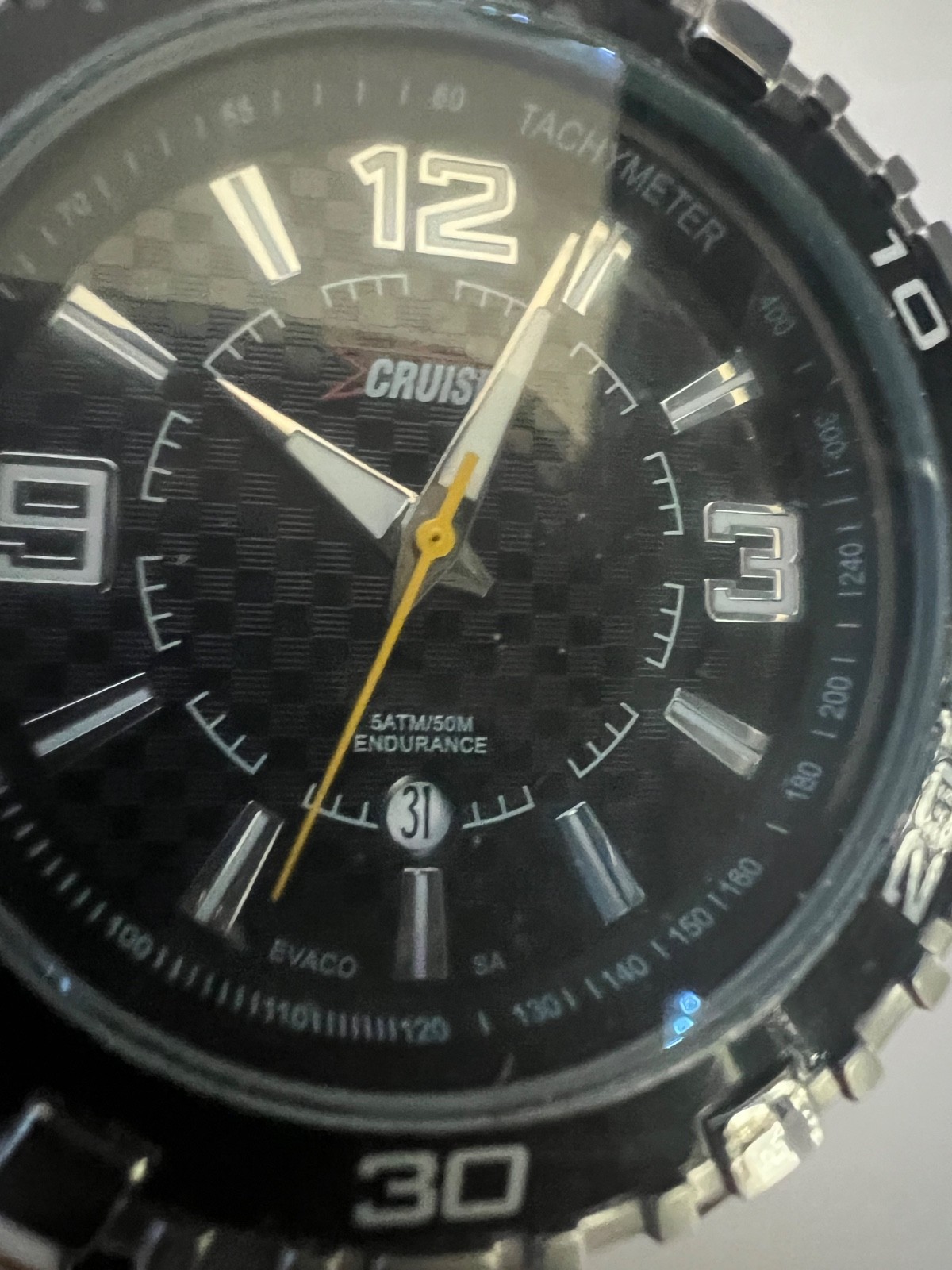 NOS MEN’S CRUISER ENDURANCE 4502 5ATM/50M WATCH WITH LEATHER BAND PLEASE READ