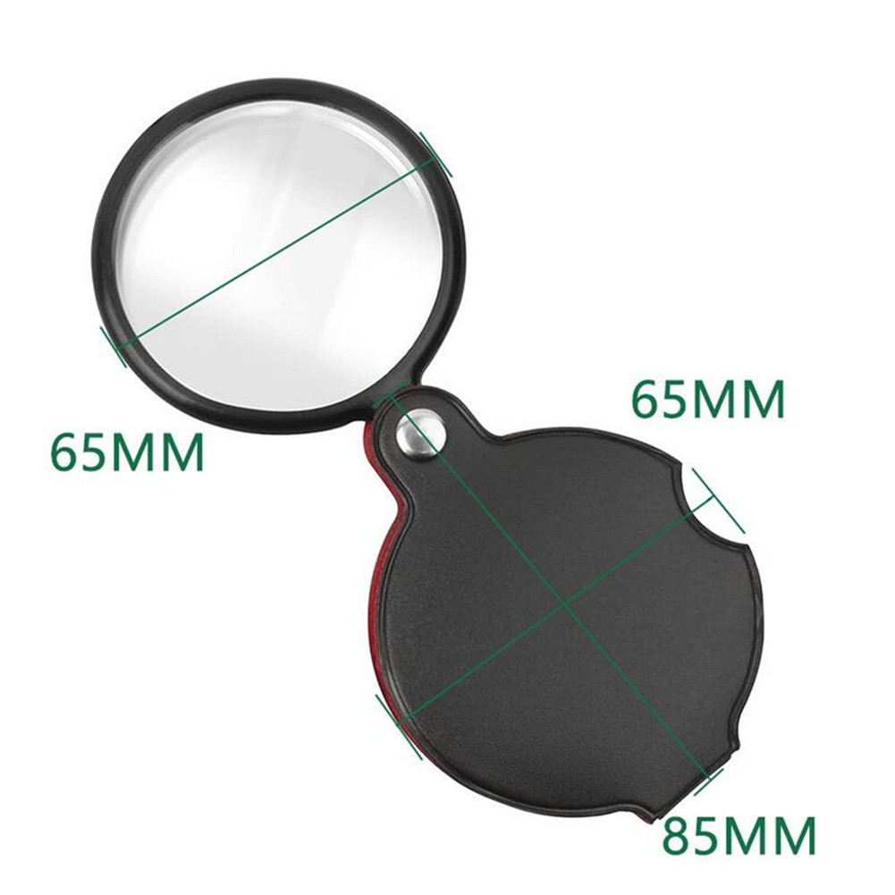 Plastic+Metal+Glass 10X Pocket Folding Magnifier Loupe Optical Magnifying Glass