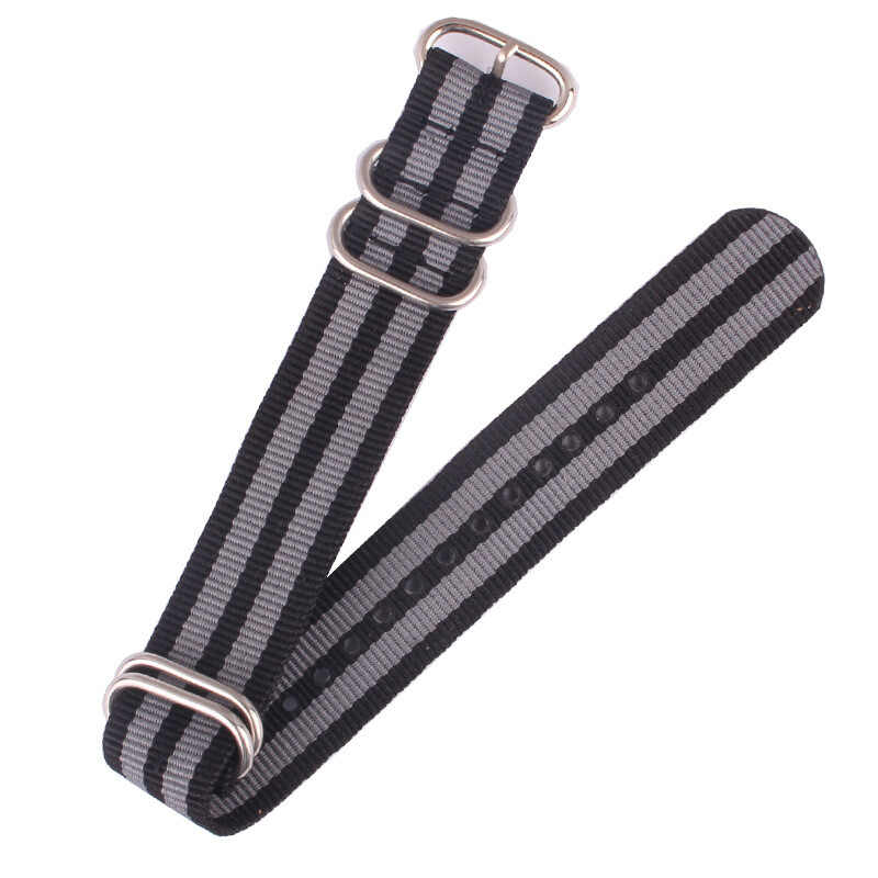 ZL Weave Nylon Watch Strap 16-20mm 24 22mm Band Canvas Watchbands 5-Rings Clasp