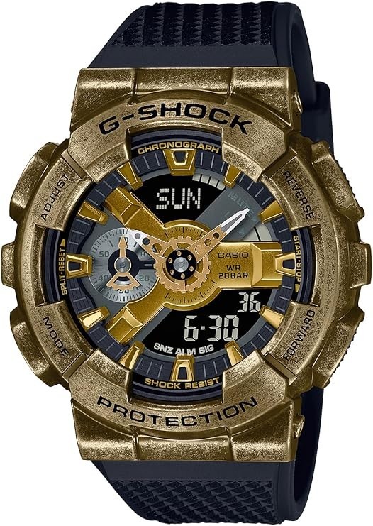 CASIO G-SHOCK Men Watch GM-110VG-1A9JR STEAMPUNK Black Resin Band World Time New