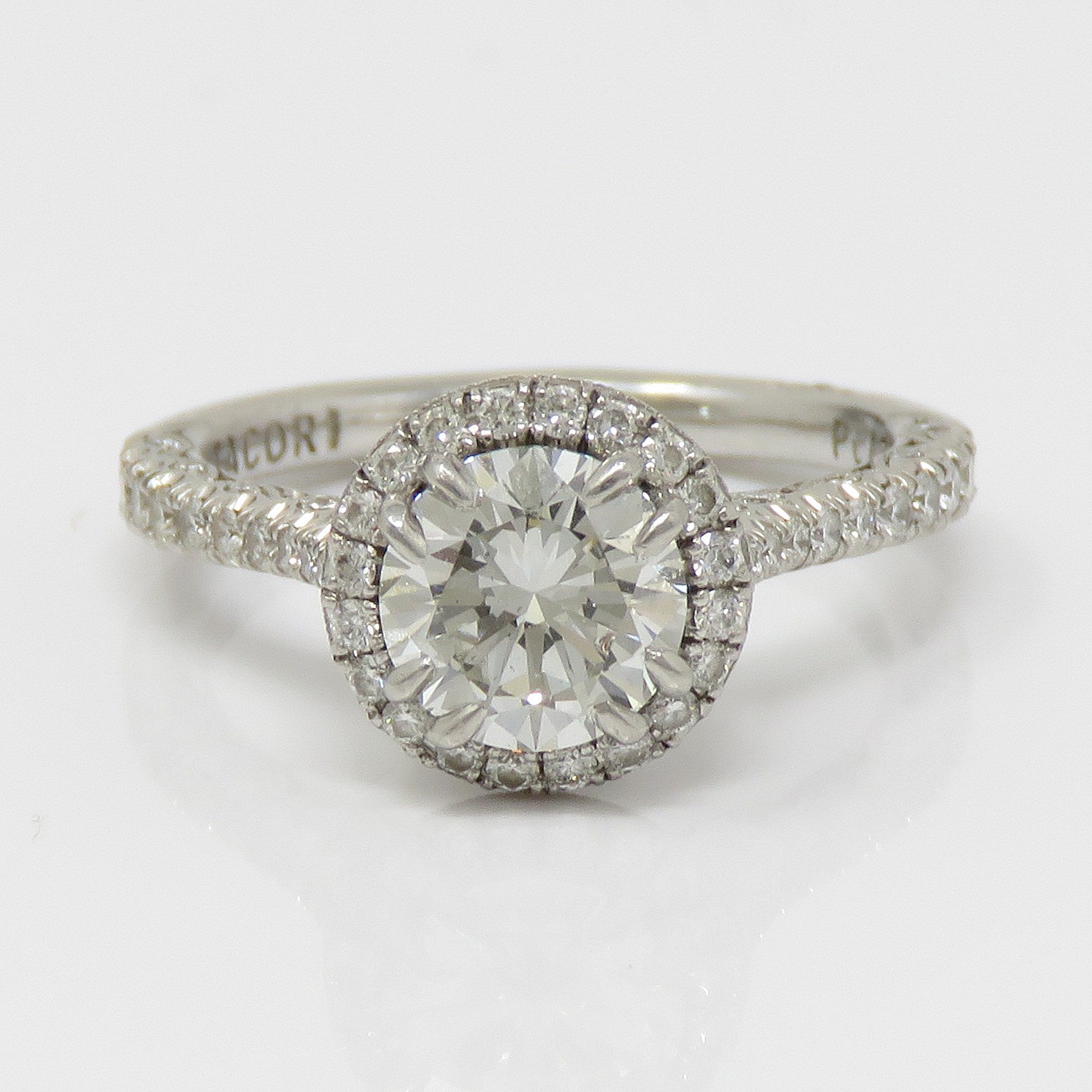 NYJEWEL Tacori Platinum 2.4ctw Diamond Engagement Ring Center Diamond 1.5ct