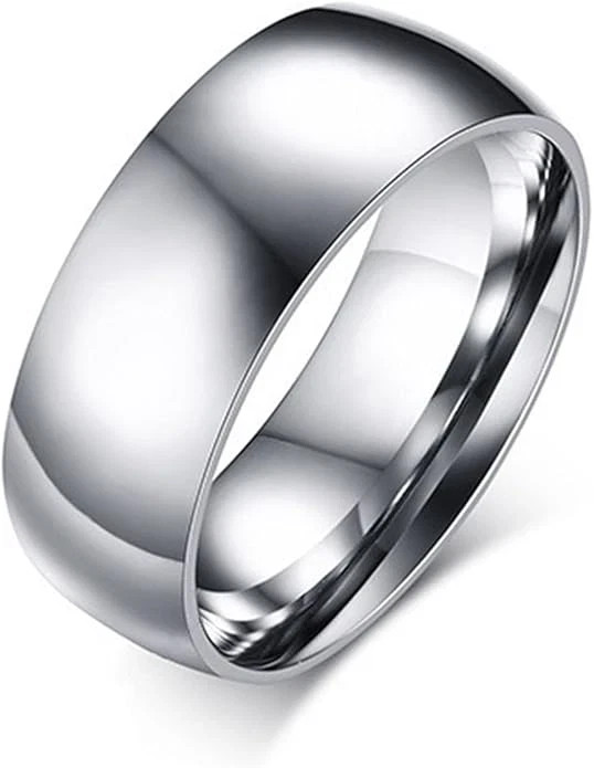Stainless Steel Silver Polished Plain Wedding Band Ring 2mm 3mm 4mm 6mm 8mm 10m