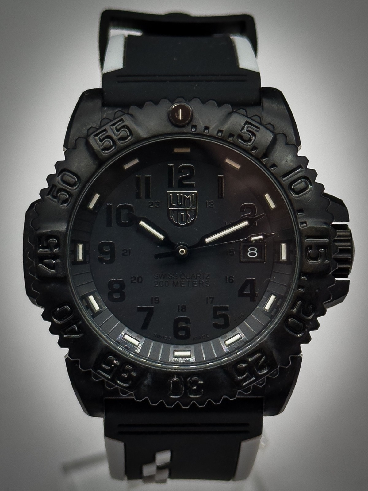 Luminox Navy SEAL Colormark 3050 Blackout Swiss Quartz Watch 3051.BO 200m