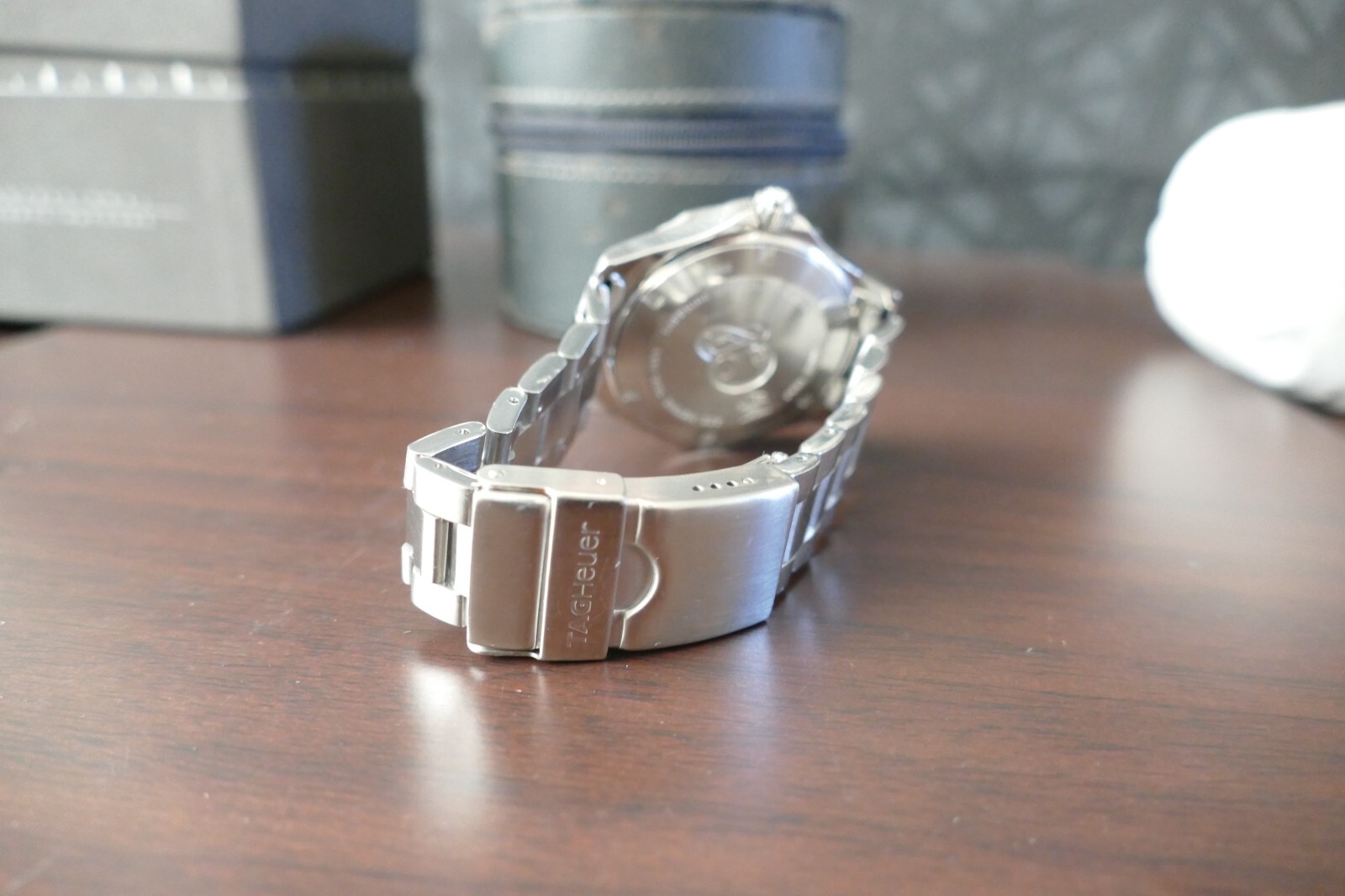 TAG Heuer men black Aquaracer swiss link monza autavia watch 300m WAF1014.BA0822