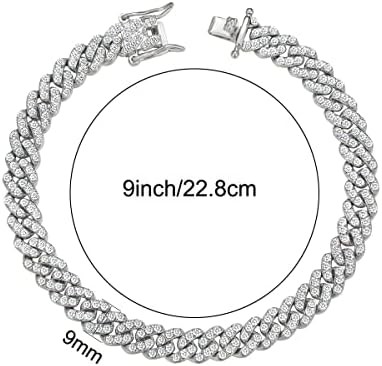 Cuban Link Anklets for Women Plus Size Large Ankle Bracelets Gold Silver Rhinest