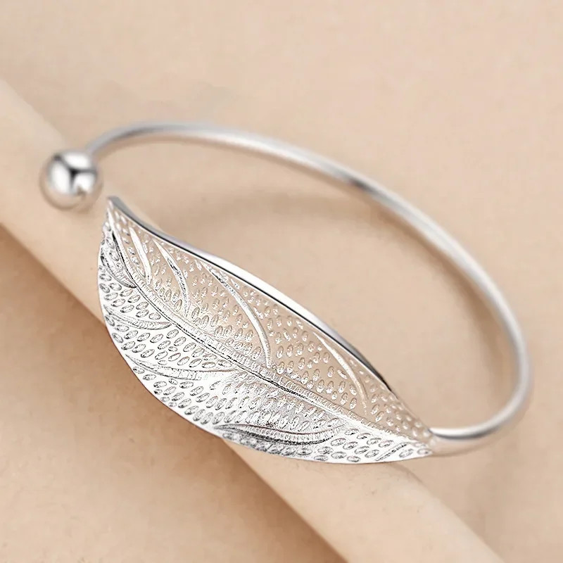 925 Sterling Silver Flower Bracelet Women Adjustable Luxury Party Jewelry
