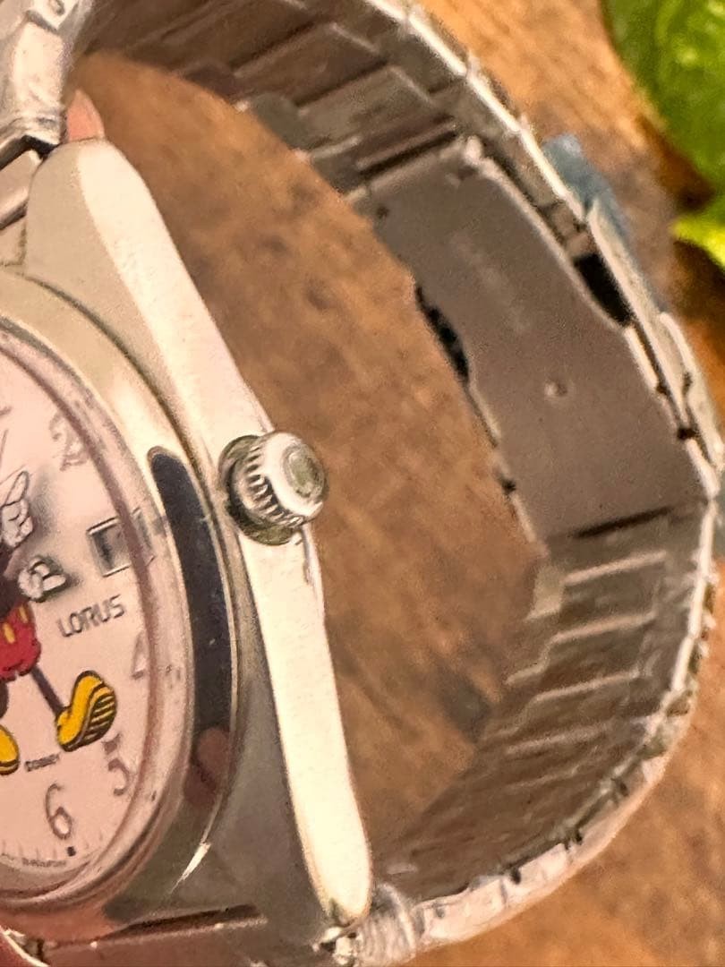 Mickey Mouse Wristwatch White/Silver Analog Mechanical from Japan Automatic