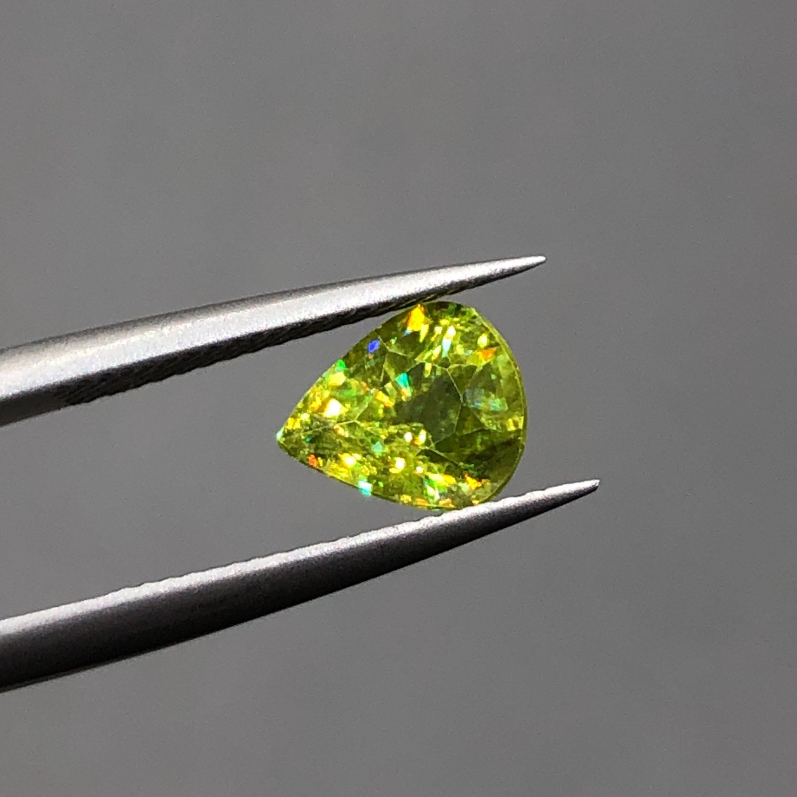 Sphene Titanite Loose Gemstone, 1.35Ct Full Fire Faceted Stone for Pendant