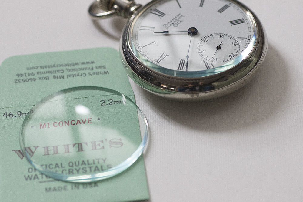 2.2mm Thick Beveled Glass Pocket Watch Crystals for All 16s & 18s Made In USA