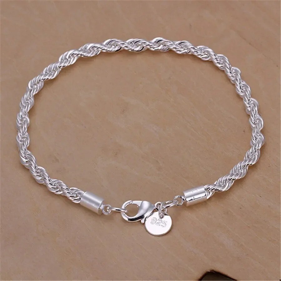 Collar Cadena De Plata 925 Para Mujeres Hombres De Alta Calidad De Moda Regalo