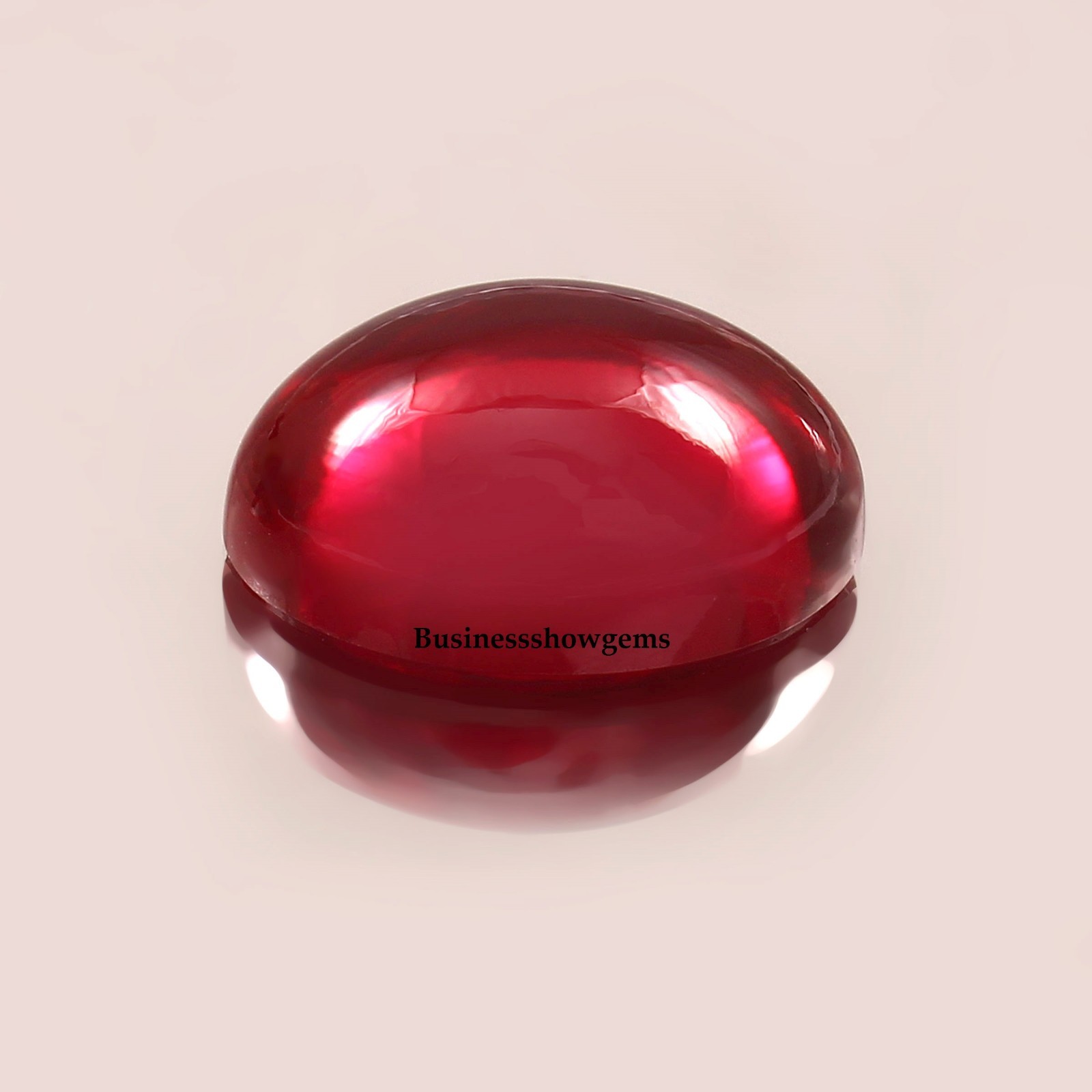 Flat Back Lab Created Blood Red Ruby Oval Synthetic Gemstone-(4×6-15x20mm)-1pcs