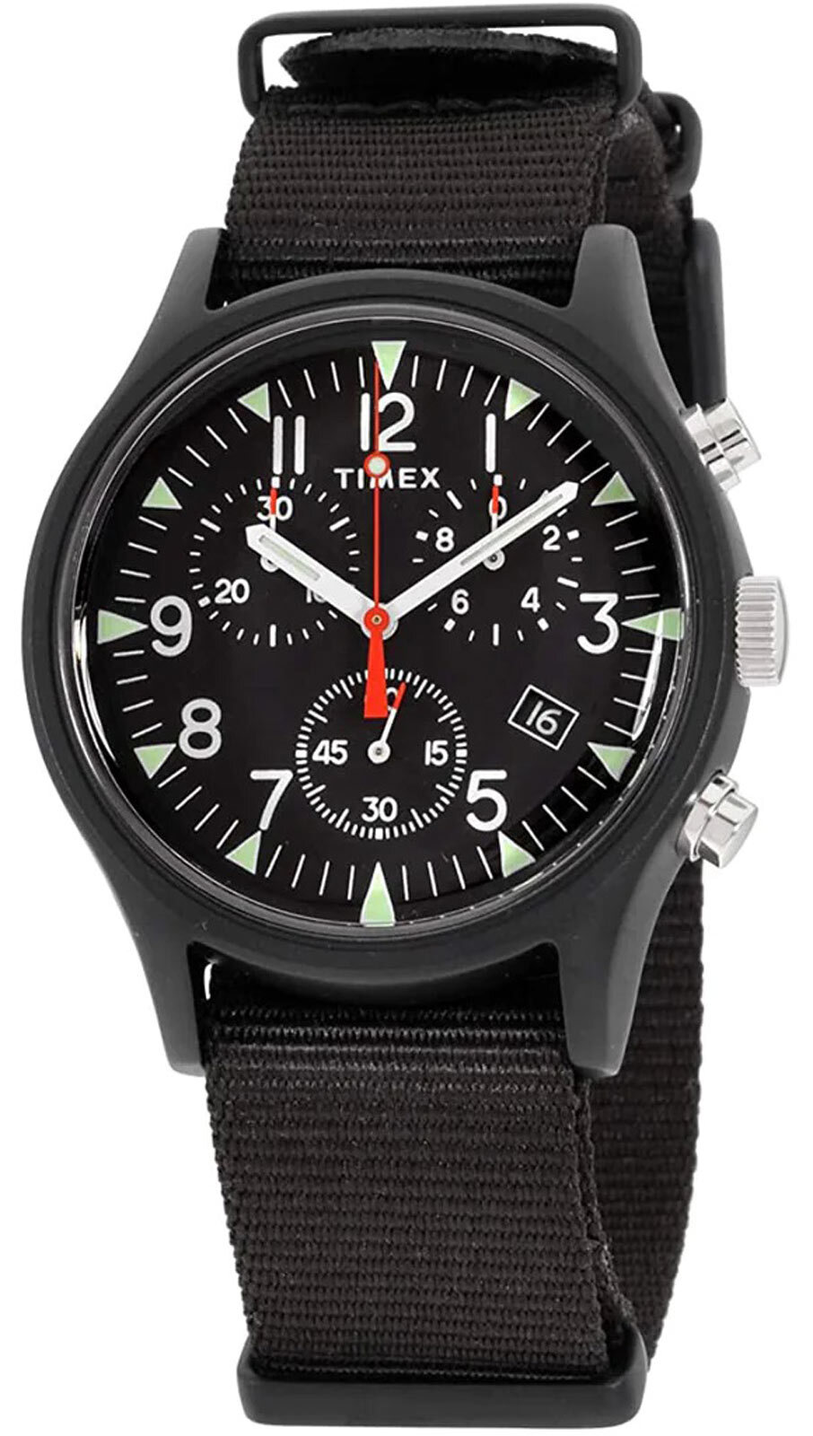 Timex TW2R67700 MK1 Men’s Analog Chronograph Round Watch Black Nylon Strap