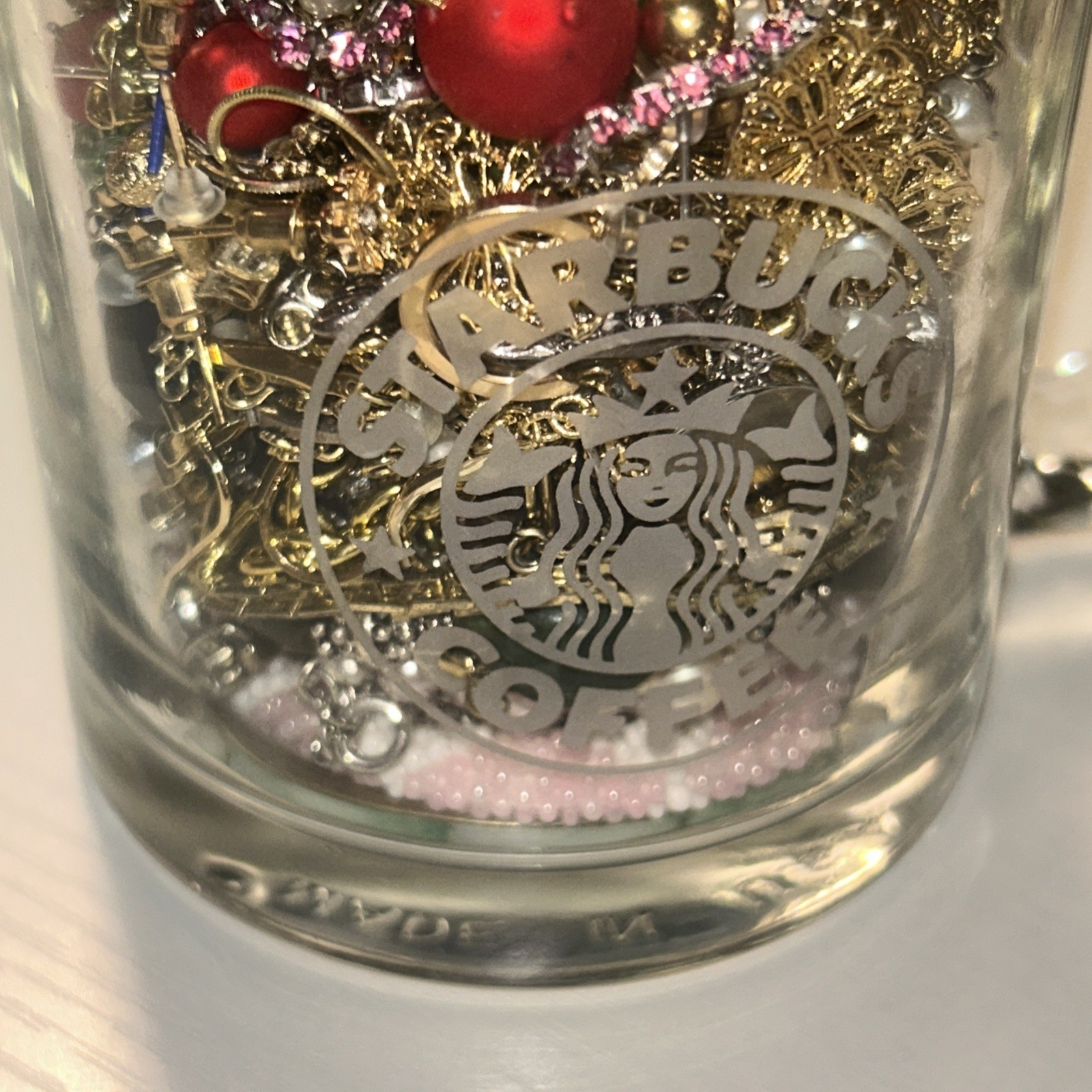 Curated All Dainty Mystery Jewelry In Vintage Starbucks Mug 3.75” All Wearable