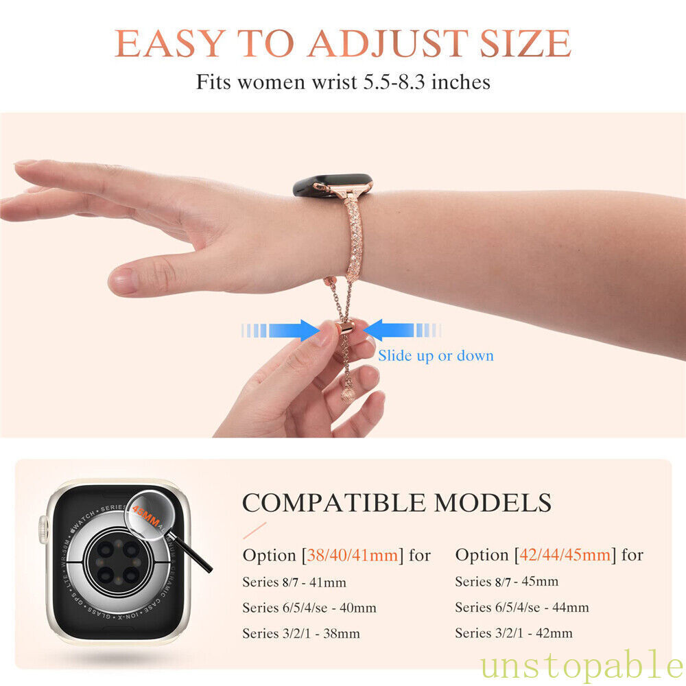Bling Iwatch band wrist strap+Case For Apple Watch Ultra Series 10 9 8 7 6 5 4 3