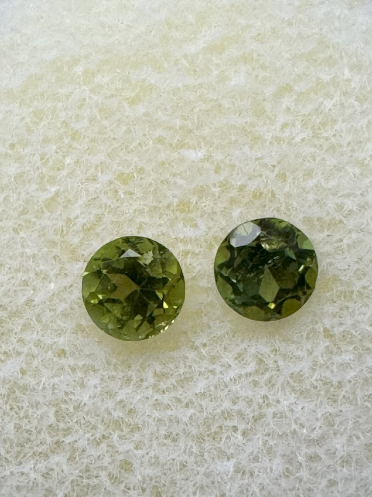 Olive Green TOURMALINE (2), 0.57 TCW, 4mm Round, Clean Natural Gem #143