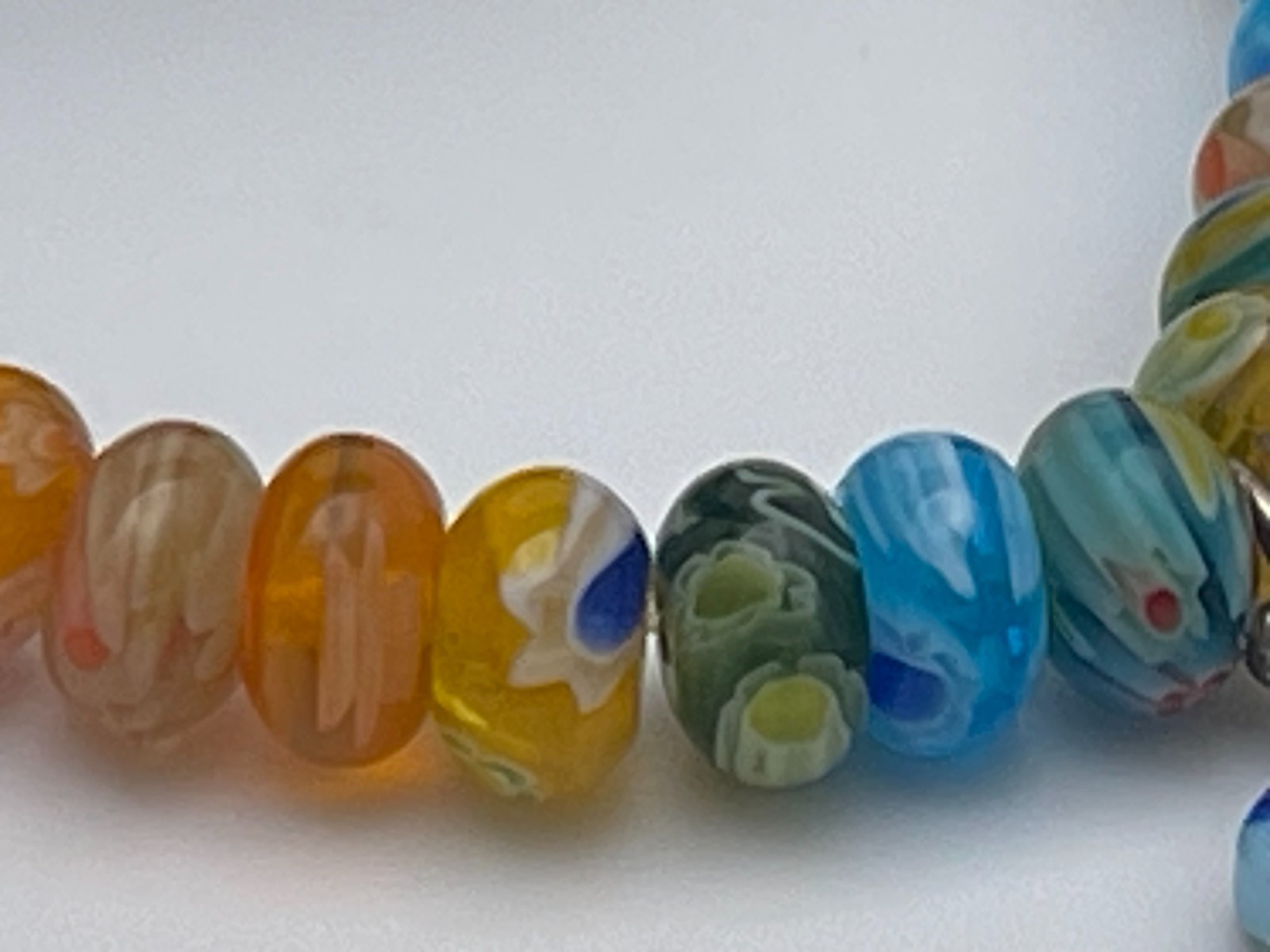 Retired TOUS Carnaval Minifiore Bracelet Murano lampwork & millefiori beads RARE