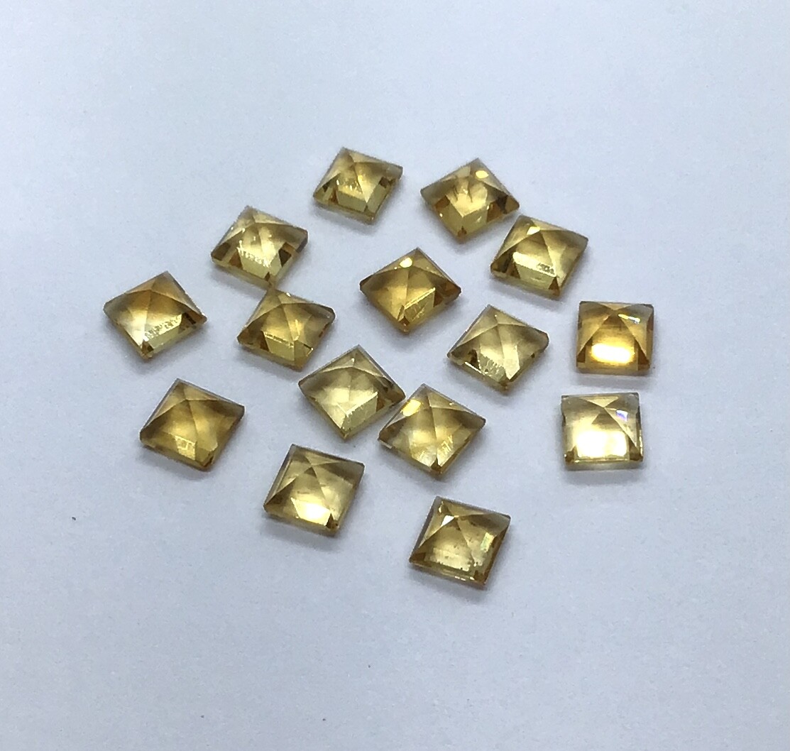 Natural Citrine Square Cut Faceted Loose Gemstone For Making All Type Jewelry