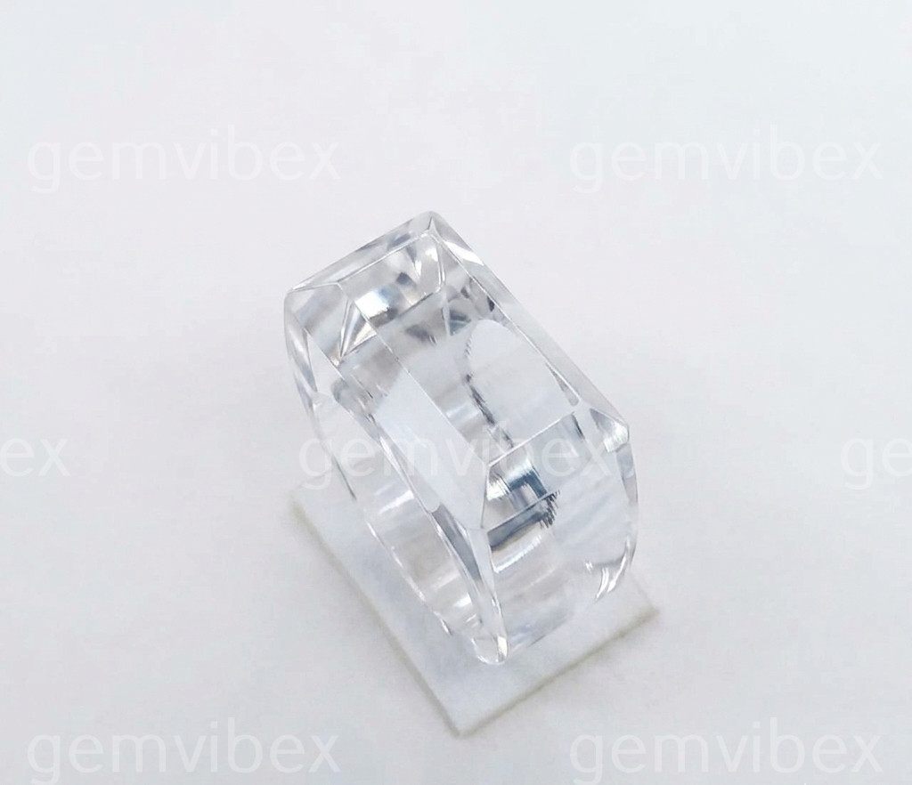 Crystal Quartz Faceted Ring Full Stone Statement Ring Anniversary Gift Jewelry