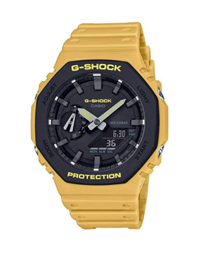 Casio G-Shock Analog-Digital Black Dial Yellow Resin Men’s Watch GA-2110SU-9ADR