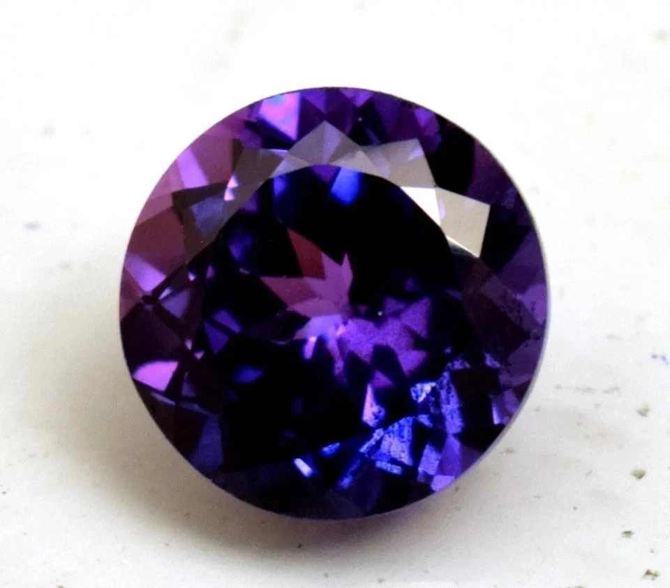 Ceylon Purple Blue Round Sapphire 8.00 Ct Bi-Color Natural Certified Gemstone
