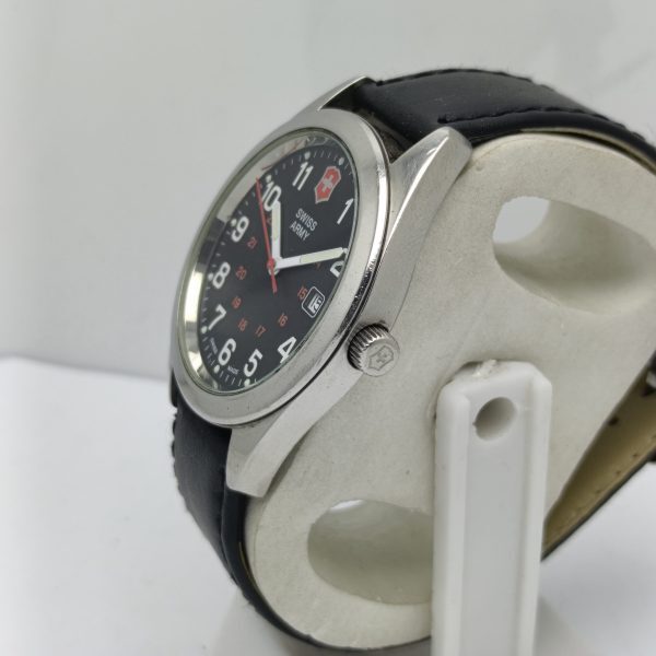 Victorinox Swiss Army Quartz 241083 Military Black Dial Vintage Men’s Watch