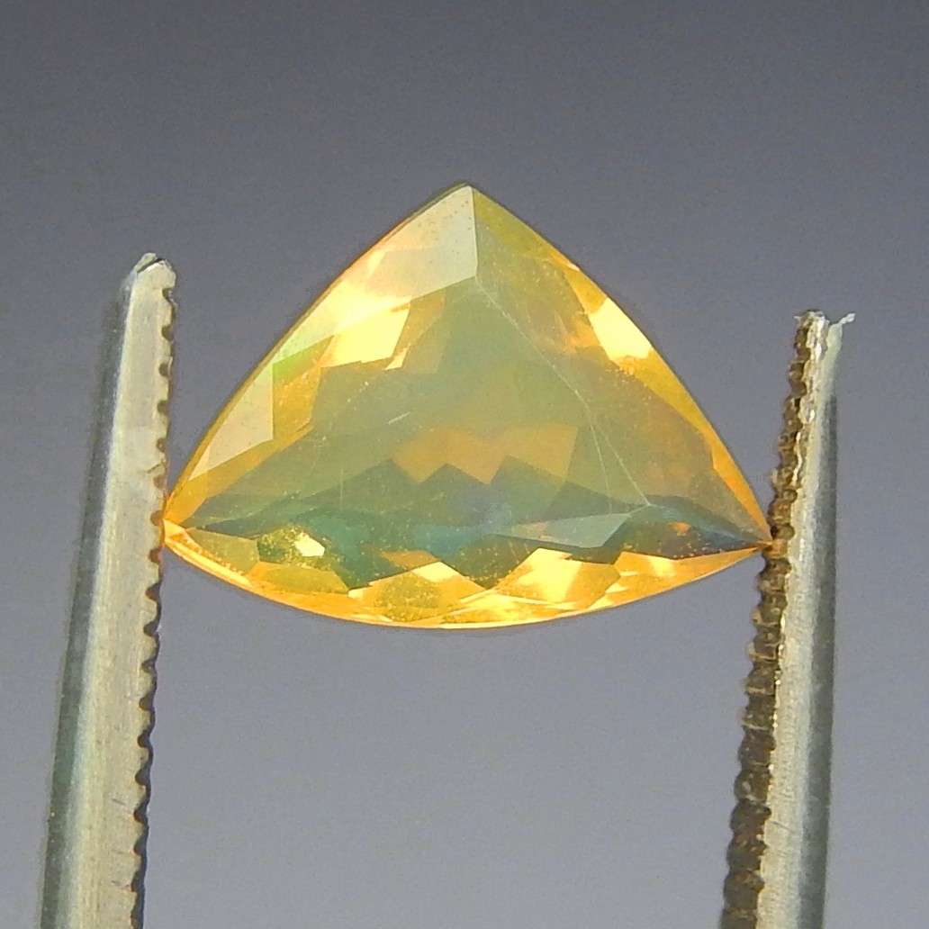 TOP 1.8ct IF Orange Fire Opal Bold Flash Natural Mined Unheated Faceted Trillion