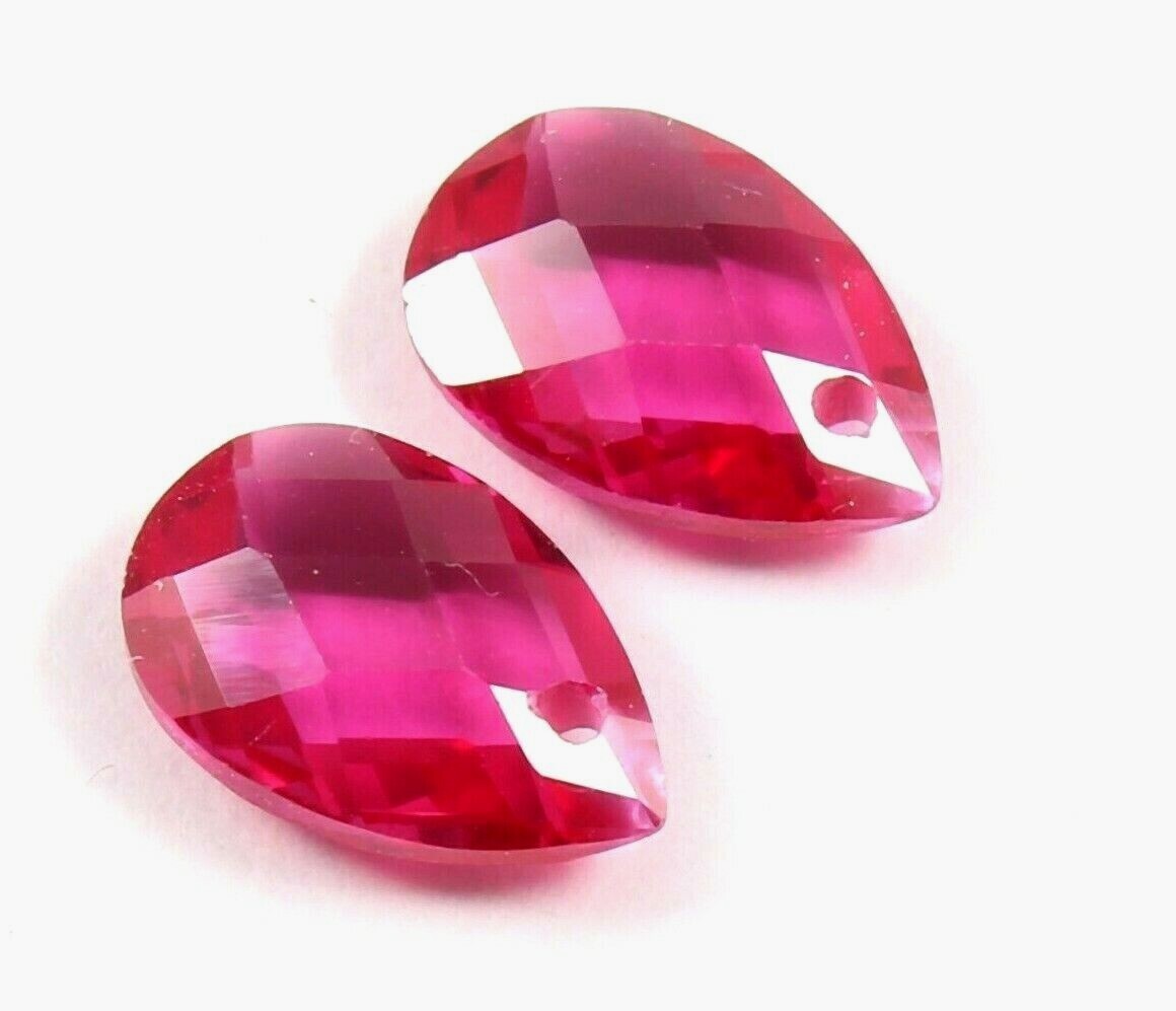 Natural Mozambique Red Ruby Pear Loose Gemstone Cut Pair Broilets 2.55 CT 9×6 MM