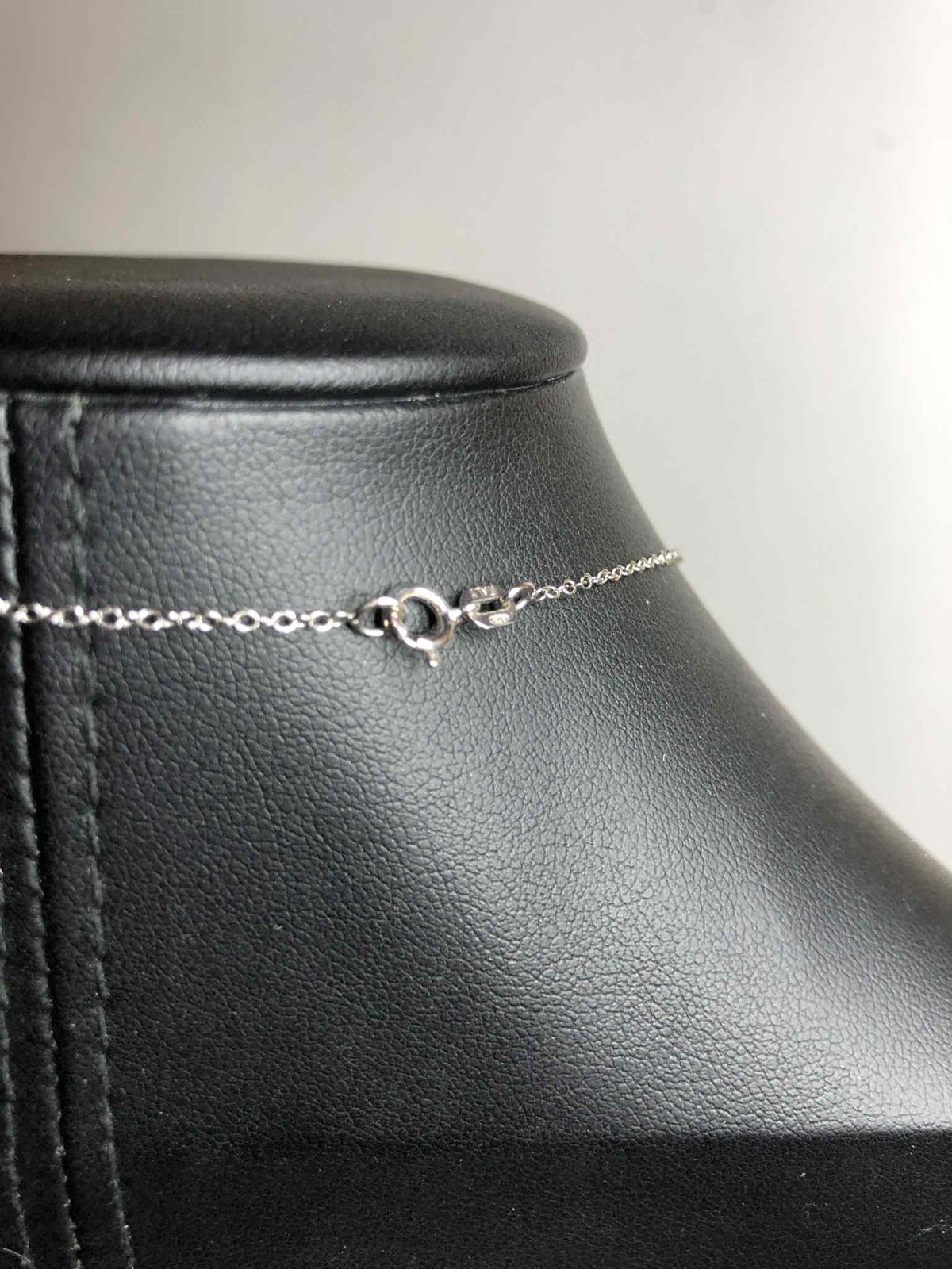 6735 Sterling silver Italy 925 12mm Pear Crystal pendant necklace 18″ 22.4 grams
