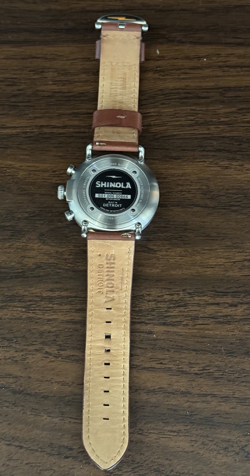 Shinola Titanium Argonite 5021 Quartz Chronograph -Box, Papers, Sleeve
