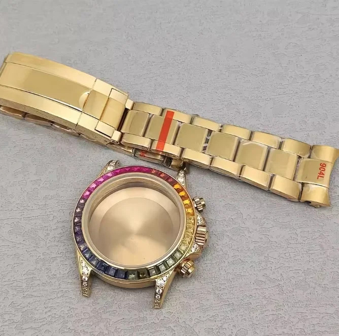 Watch Repair Polished Steel Chronograph Case Bezel For Caliber 7750 Movement