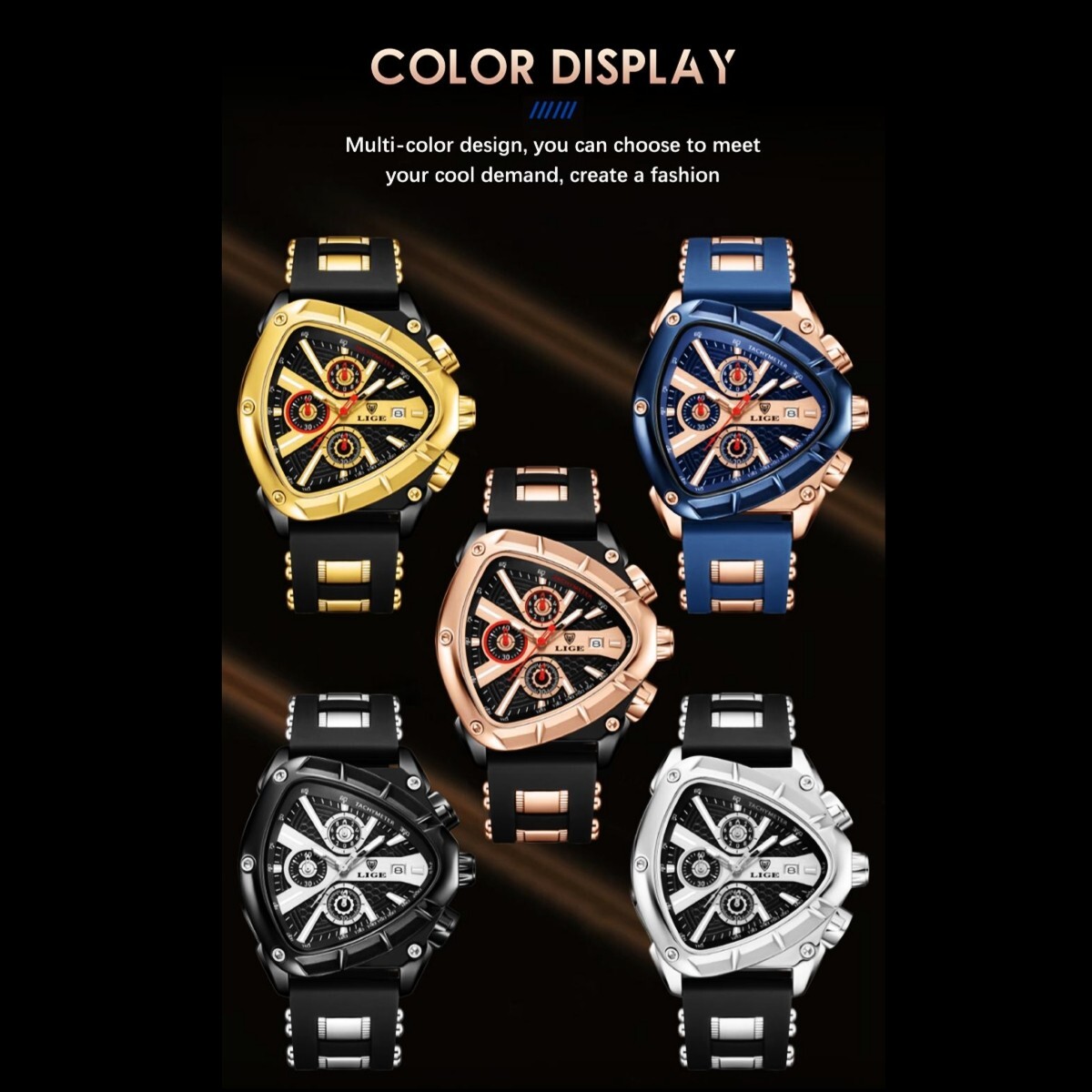 Luxury Men Watch Quartz Sport Analog Date Chronograph 3ATM Waterproof Wristwatch